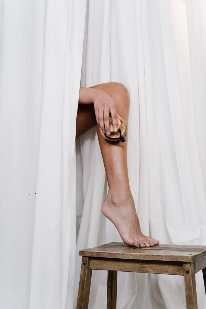 Body care with a dry brush
